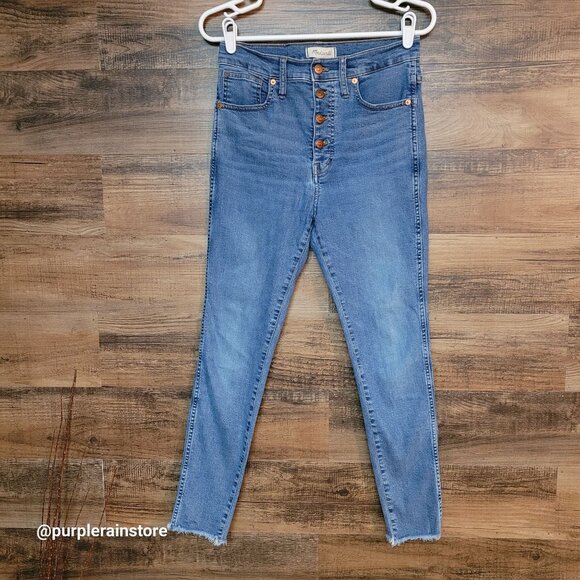 Madewell Jeans 28 Skinny 10" High Rise Tummy Control Mackey Wash K1877 Raw Hem - Picture 1 of 13